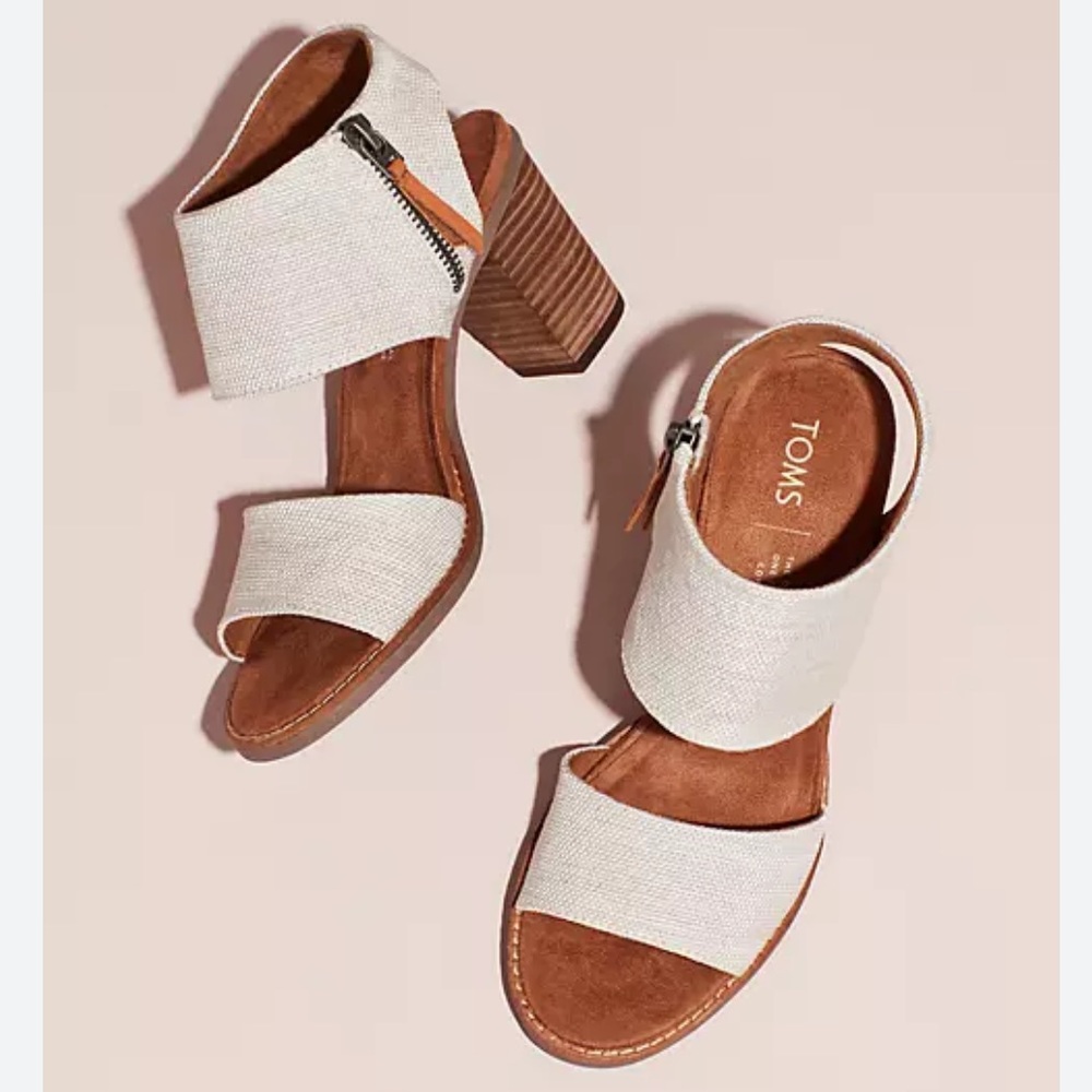 TOMS Majorca Cutout Heels in Natural - Size 9